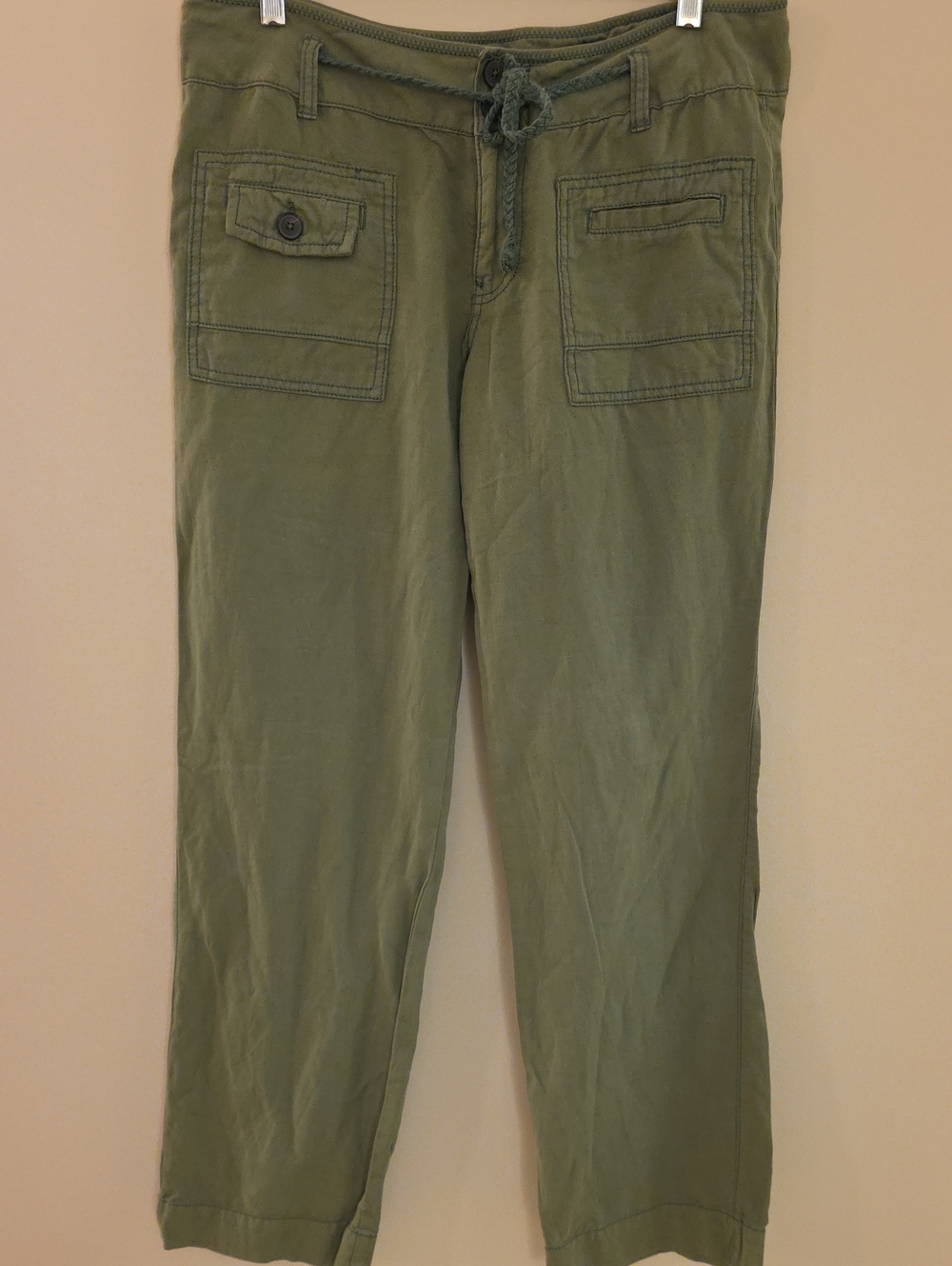 HEIHEI (Anthropology) Olive Green Casual Drawstring Pants